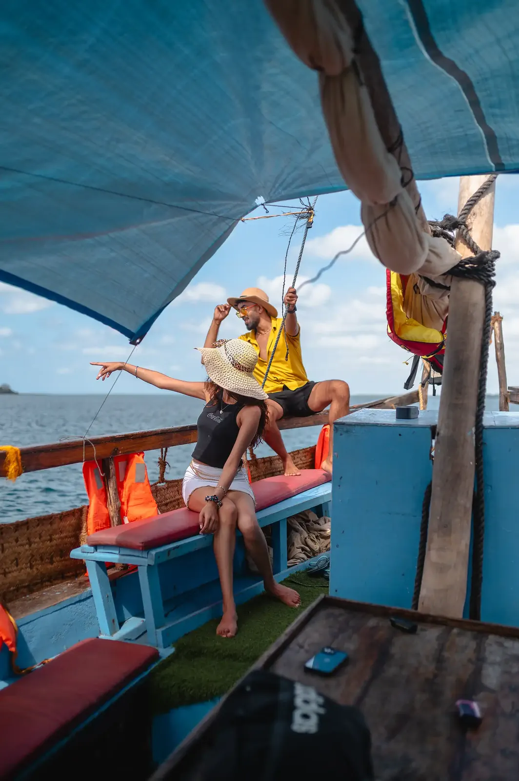 Guests on a traditional dhow excursion