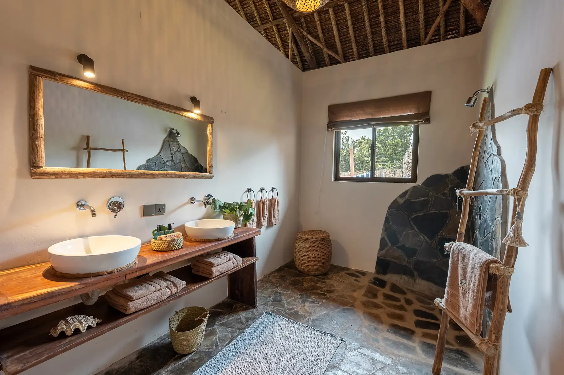 Deluxe bathroom with twin basins