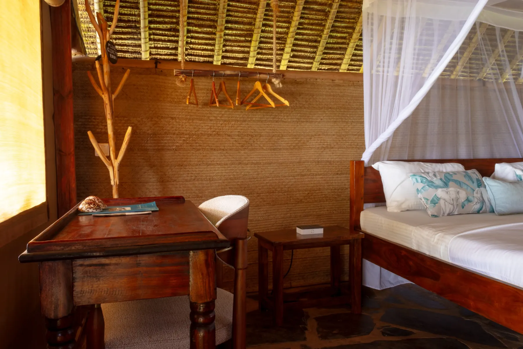 Writing desk and canopy bed